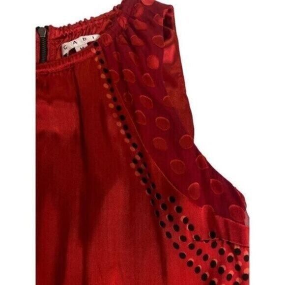 CAbi Tunic Top Silk Blend Red Hot #154 Medium - Picture 5 of 6